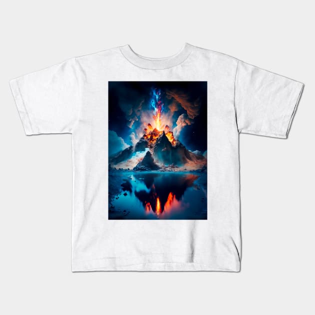 Cosmic Eruption Kids T-Shirt by James Garcia